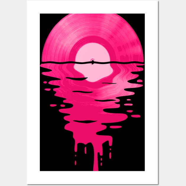 Cool Music Vinyl Record Retro Pink Wall Art by Nerd_art